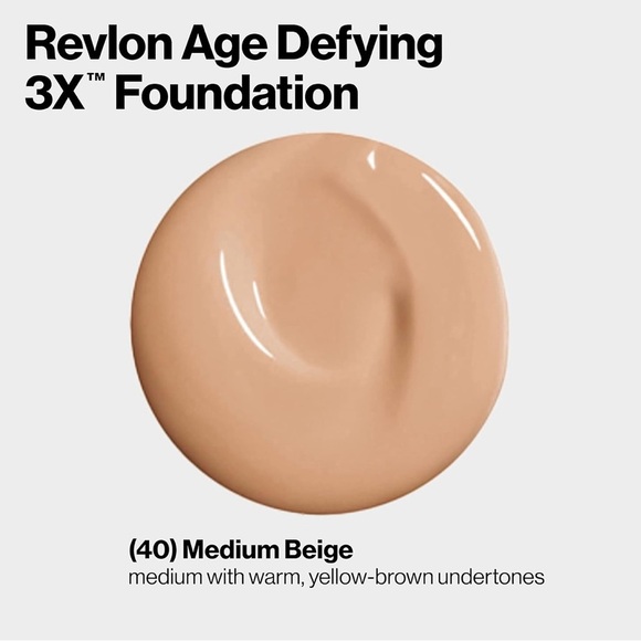 Revlon Liquid Foundation, Age Defying 3XFace Makeup, Anti-Aging and Firming Form - Picture 8 of 15